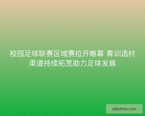 校园足球联赛区域赛拉开帷幕 青训选材渠道持续拓宽助力足球发展 校园足球联赛区域赛拉开帷幕 青训选材渠道持续拓宽助力足球发展