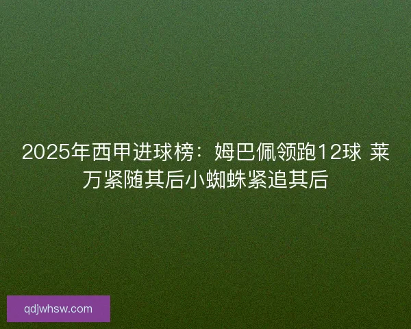 2025年西甲进球榜:姆巴佩领跑12球 莱万紧随其后小蜘蛛紧追其后 2025年西甲进球榜:姆巴佩领跑12球 莱万紧随其后小蜘蛛紧追其后