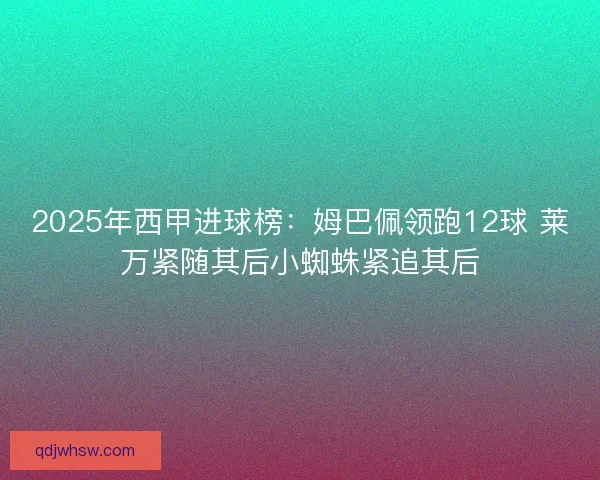 2025年西甲进球榜:姆巴佩领跑12球 莱万紧随其后小蜘蛛紧追其后 2025年西甲进球榜:姆巴佩领跑12球 莱万紧随其后小蜘蛛紧追其后