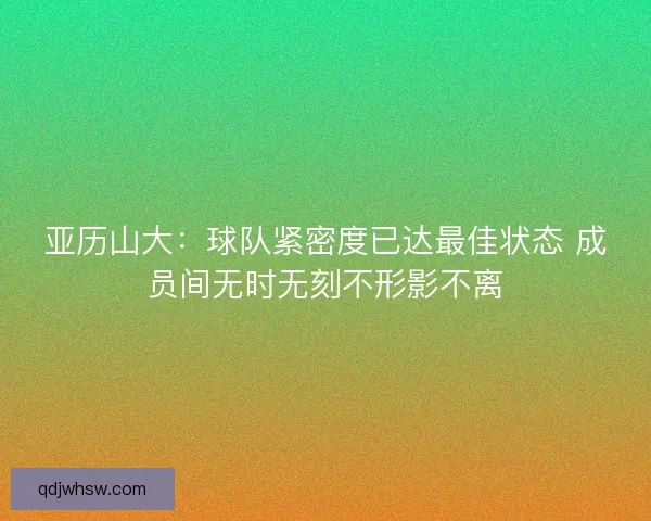 亚历山大:球队紧密度已达最佳状态 成员间无时无刻不形影不离 亚历山大:球队紧密度已达最佳状态 成员间无时无刻不形影不离
