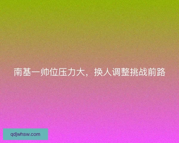 南基一帅位压力大,换人调整挑战前路 南基一帅位压力大,换人调整挑战前路